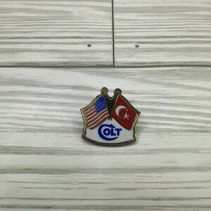 Colt Firearms Pin Vintage American Flag Turkey Flag